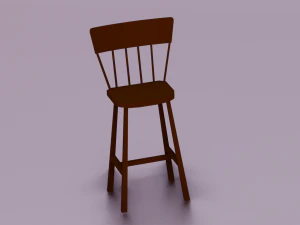 WOODEN CHAIR LOW POLY GAME READY 3D Model