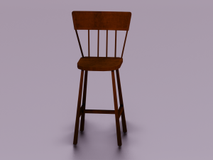 WOODEN CHAIR LOW POLY GAME READY 3D-Modell
