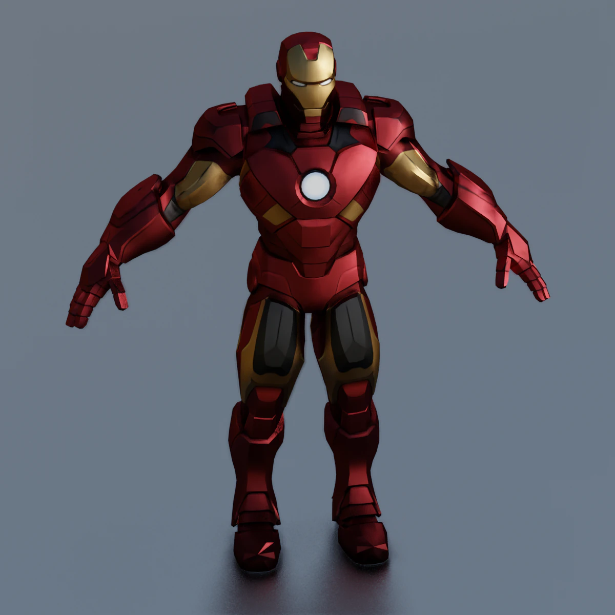 IRON MAN LOW POLY GAME READY 3D Model .c4d .max .obj .3ds .fbx .stl .blend 