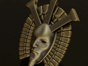ANTIQUE MASK LOW POLY GAME READY 3D Model