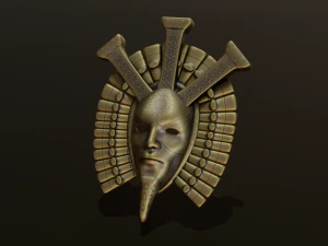 ANTIQUE MASK LOW POLY GAME READY 3D Model
