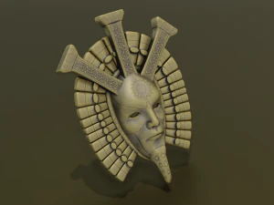ANTIQUE MASK LOW POLY GAME READY 3D Model