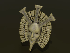 ANTIQUE MASK LOW POLY GAME READY 3D Model