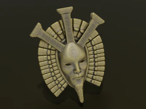 ANTIQUE MASK LOW POLY GAME READY 3D Model