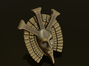 ANTIQUE MASK LOW POLY GAME READY 3D Model