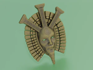 ANTIQUE MASK LOW POLY GAME READY 3D Model