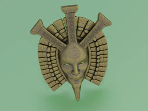 ANTIQUE MASK LOW POLY GAME READY 3D Model