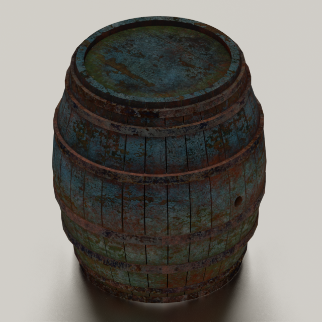 RUSTED BARREL LOW POLY GAMEREADY Modelo 3D .c4d .max .obj .3ds .fbx .stl .blend 