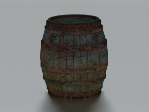 RUSTED BARREL LOW POLY GAMEREADY Modelo 3D