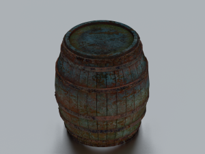 RUSTED BARREL LOW POLY GAMEREADY Modelo 3D
