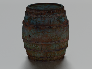 RUSTED BARREL LOW POLY GAMEREADY Modelo 3D