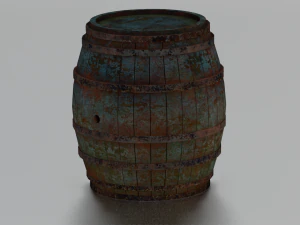 RUSTED BARREL LOW POLY GAMEREADY 3D Model