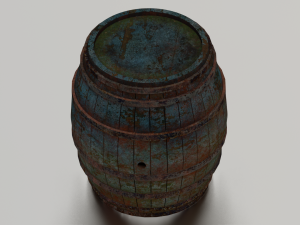 RUSTED BARREL LOW POLY GAMEREADY Modelo 3D