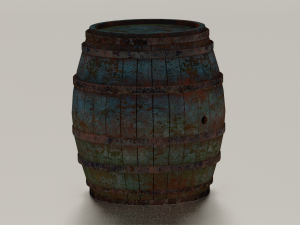 RUSTED BARREL LOW POLY GAMEREADY Modelo 3D