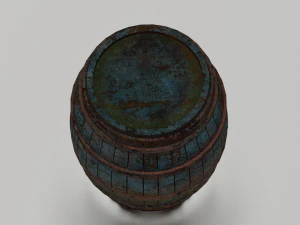 RUSTED BARREL LOW POLY GAMEREADY 3D Model