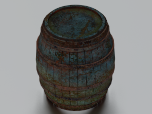 RUSTED BARREL LOW POLY GAMEREADY Modelo 3D