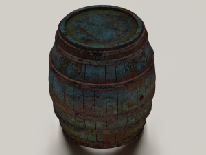 RUSTED BARREL LOW POLY GAMEREADY Modelo 3D
