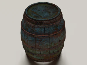 RUSTED BARREL LOW POLY GAMEREADY 3D Model