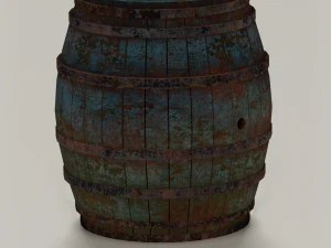 RUSTED BARREL LOW POLY GAMEREADY 3D Model