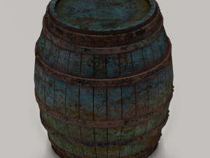 RUSTED BARREL LOW POLY GAMEREADY Modelo 3D