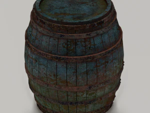 RUSTED BARREL LOW POLY GAMEREADY 3D Model
