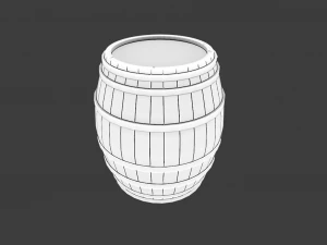 RUSTED BARREL LOW POLY GAMEREADY 3D Model