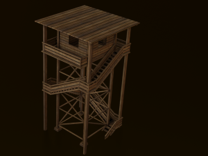 WOODEN WATCH TOWER LOW POLY GAMEREADY 3Dモデル