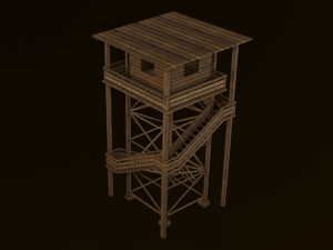 WOODEN WATCH TOWER LOW POLY GAMEREADY 3Dモデル
