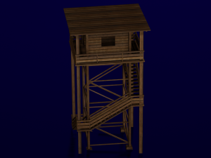 WOODEN WATCH TOWER LOW POLY GAMEREADY 3Dモデル