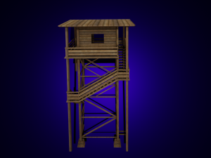 WOODEN WATCH TOWER LOW POLY GAMEREADY 3Dモデル