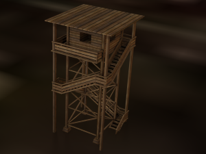WOODEN WATCH TOWER LOW POLY GAMEREADY 3Dモデル