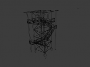 WOODEN WATCH TOWER LOW POLY GAMEREADY 3Dモデル