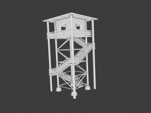 WOODEN WATCH TOWER LOW POLY GAMEREADY 3Dモデル