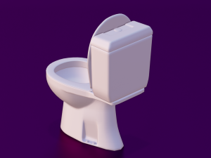 TOILET LOW POLY GAMEREADY Modèle 3D