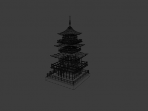JAPANESE TEMPLE LOW POLY GAMEREADY Model 3D