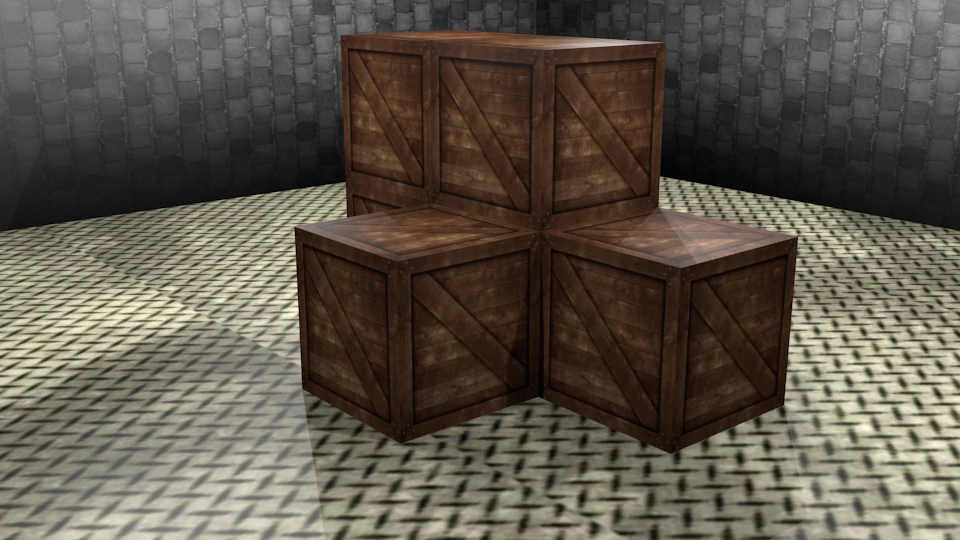 WOODEN BOXES LOW POLY GAMEREADY 3D Model .c4d .max .obj .3ds .fbx .stl .blend 