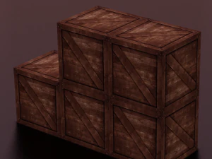 WOODEN BOXES LOW POLY GAMEREADY 3D Model