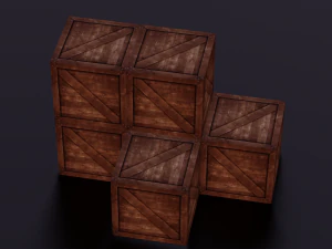 WOODEN BOXES LOW POLY GAMEREADY 3D Model