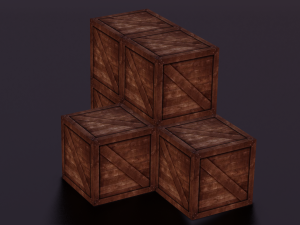 WOODEN BOXES LOW POLY GAMEREADY Model 3D
