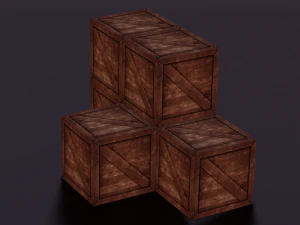 WOODEN BOXES LOW POLY GAMEREADY 3D Model