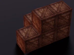 WOODEN BOXES LOW POLY GAMEREADY 3D Model