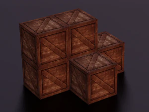 WOODEN BOXES LOW POLY GAMEREADY 3D Model