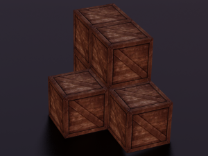 WOODEN BOXES LOW POLY GAMEREADY Model 3D