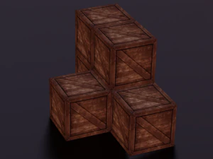 WOODEN BOXES LOW POLY GAMEREADY 3D Model