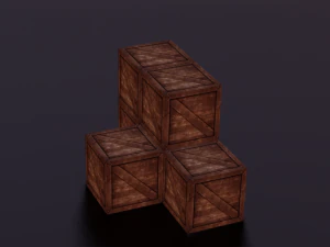 WOODEN BOXES LOW POLY GAMEREADY 3D Model