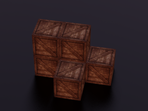 WOODEN BOXES LOW POLY GAMEREADY Model 3D