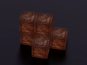 WOODEN BOXES LOW POLY GAMEREADY 3D Model