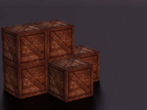 WOODEN BOXES LOW POLY GAMEREADY Model 3D