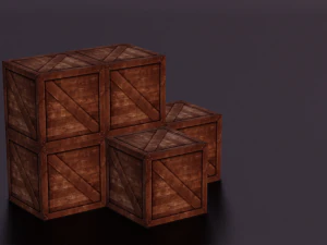 WOODEN BOXES LOW POLY GAMEREADY 3D Model