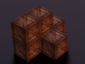 WOODEN BOXES LOW POLY GAMEREADY Model 3D